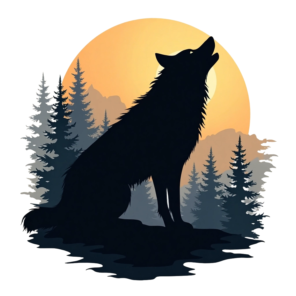 Wolf Howling at the Moon